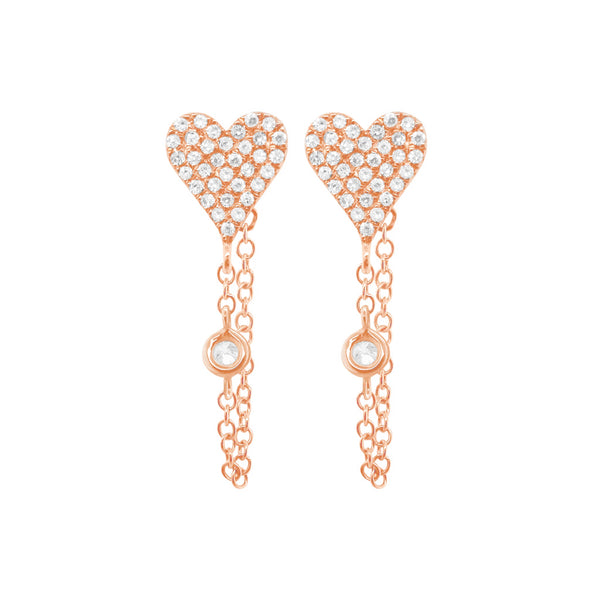 14K GOLD DIAMOND SHAINA HEART EARRINGS