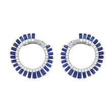 14K GOLD DIAMOND SAPPHIRE CASEY EARRINGS