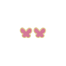 14K GOLD PINK SMALL MEGAN BUTTERFLY STUDS