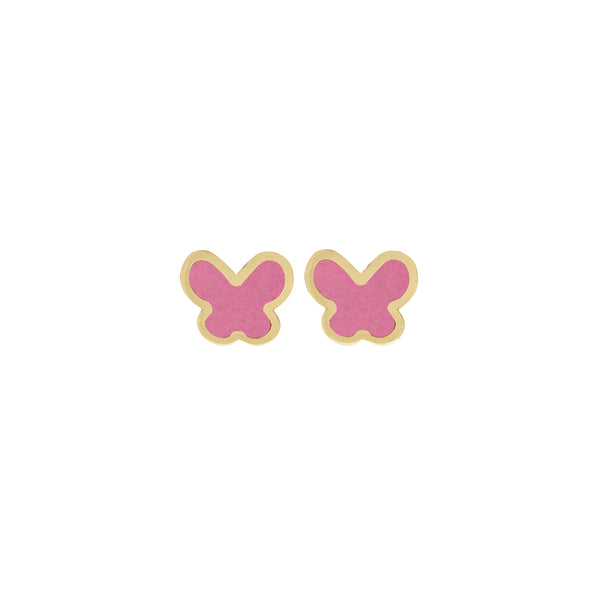 14K GOLD PINK SMALL MEGAN BUTTERFLY STUDS