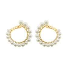 14K GOLD DIAMOND AND PEARL ADDIE EARRINGS