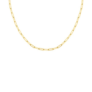 14K YELLOW GOLD 18" MINI PAPERCLIP CHAIN NECKLACE