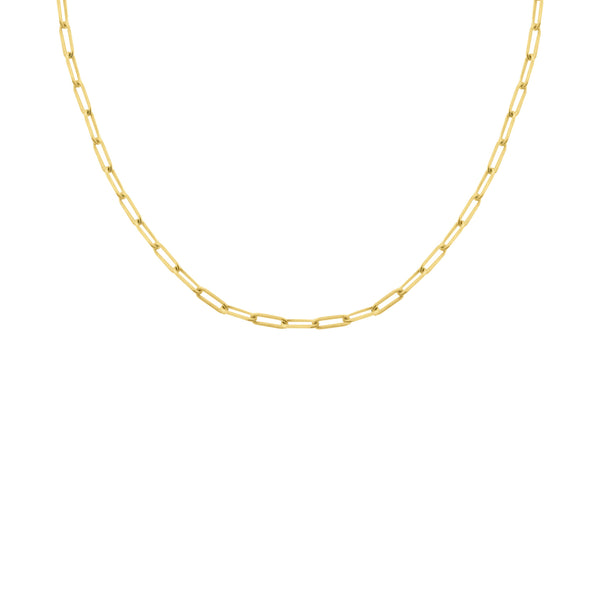 14K GOLD 16" MINI PAPERCLIP CHAIN NECKLACE