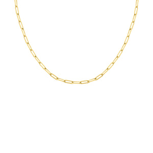14K GOLD 16" MINI PAPERCLIP CHAIN NECKLACE