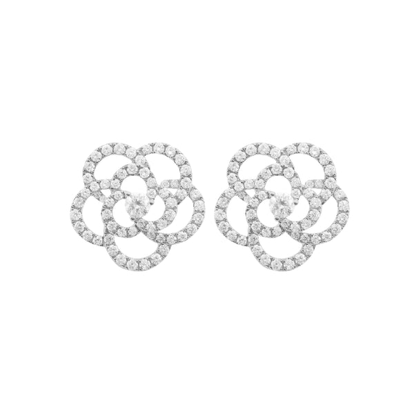 14K GOLD DIAMOND MAIA FLOWER STUDS