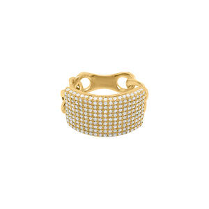 14K GOLD DIAMOND DIXIE CHAIN RING