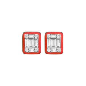 14K GOLD DIAMOND CINDY BAGUETTE STUDS