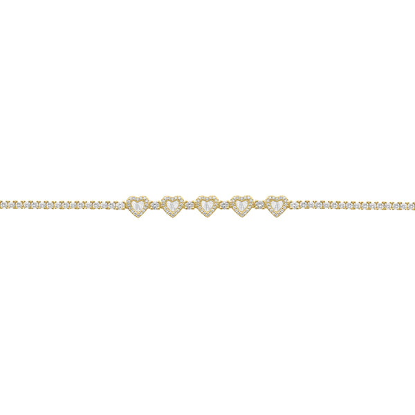 14K GOLD DIAMOND KORAL HEART BRACELET