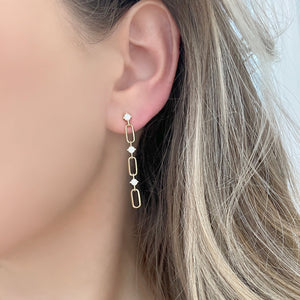 14K GOLD DIAMOND KIM EARRINGS