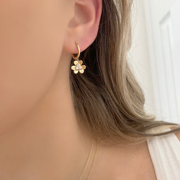 14K GOLD DIAMOND BELLA EARRINGS