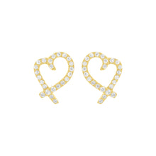 14K GOLD DIAMOND HANA HEART STUDS