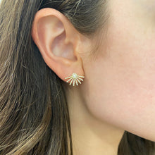 14K GOLD DIAMOND FAN STUDS