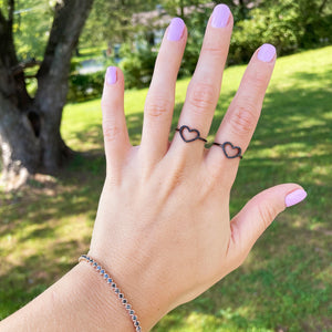 14K GOLD BLACK DIAMOND GISELE HEART RING