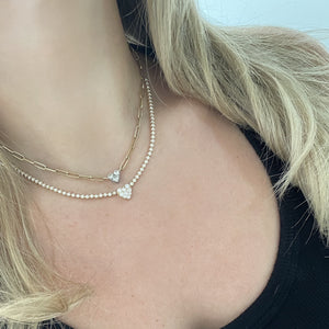 14K GOLD DIAMOND KATIE HEART CHOKER