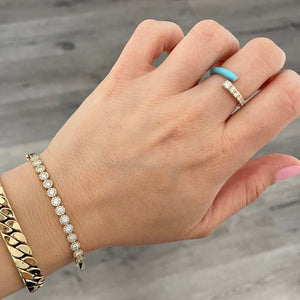 14K GOLD DIAMOND AND TURQUOISE LEXY RING