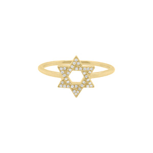 14K GOLD DIAMOND STAR OF DAVID RING