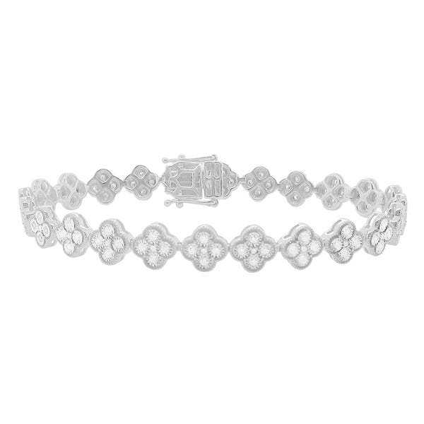 14K GOLD DIAMOND BECKY CLOVER BRACELET