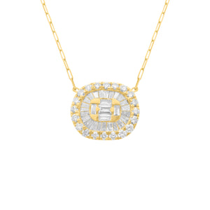 14K GOLD DIAMOND LARGE KATE OVAL PAPER CLIP NECKLACE