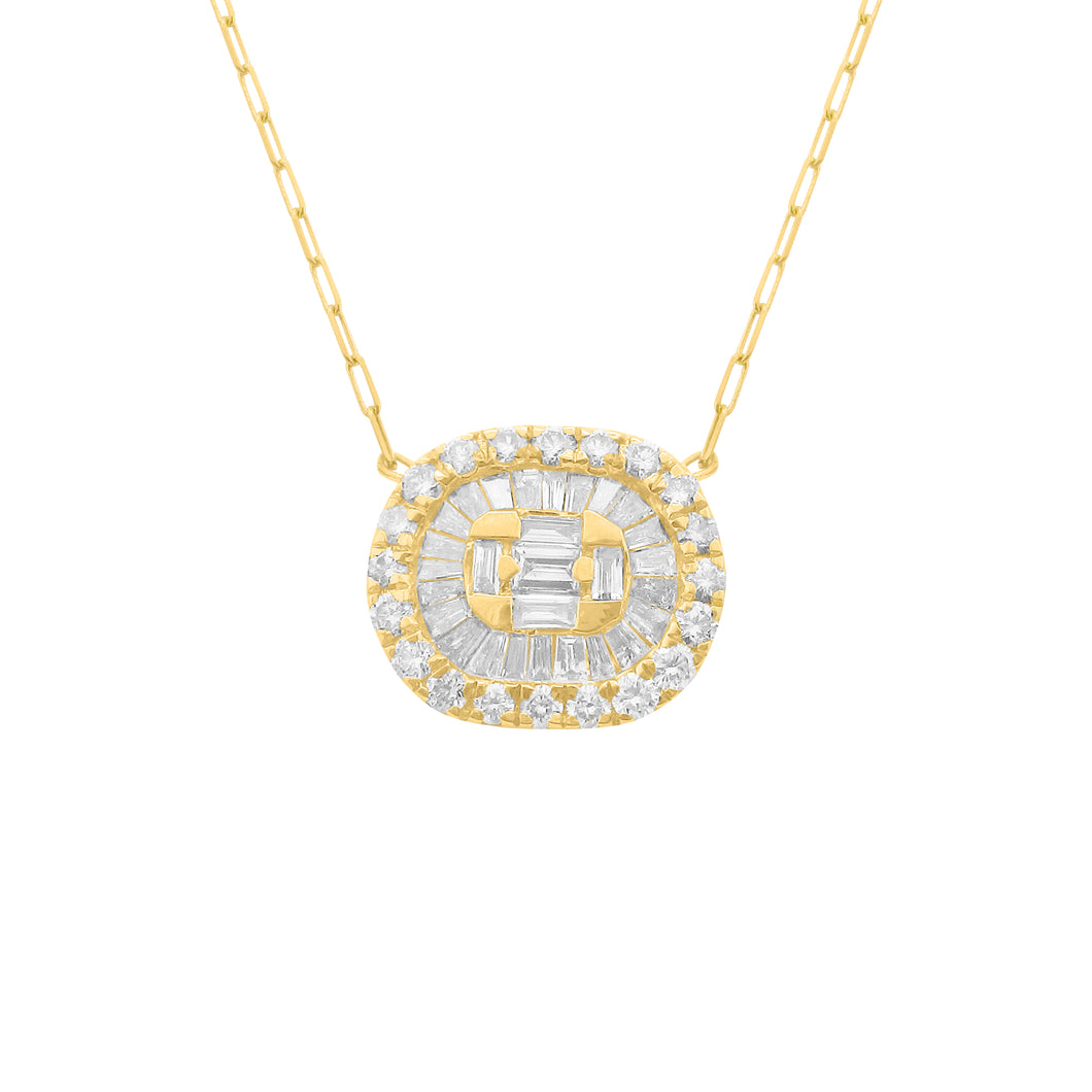 14K GOLD DIAMOND LARGE KATE OVAL PAPER CLIP NECKLACE