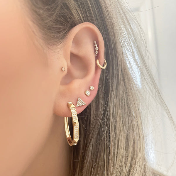 14K GOLD DIAMOND SAMMY SPIKE HOOPS