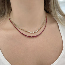 14K GOLD RUBY ISABELLE GRADUATED TENNIS NECKLACE