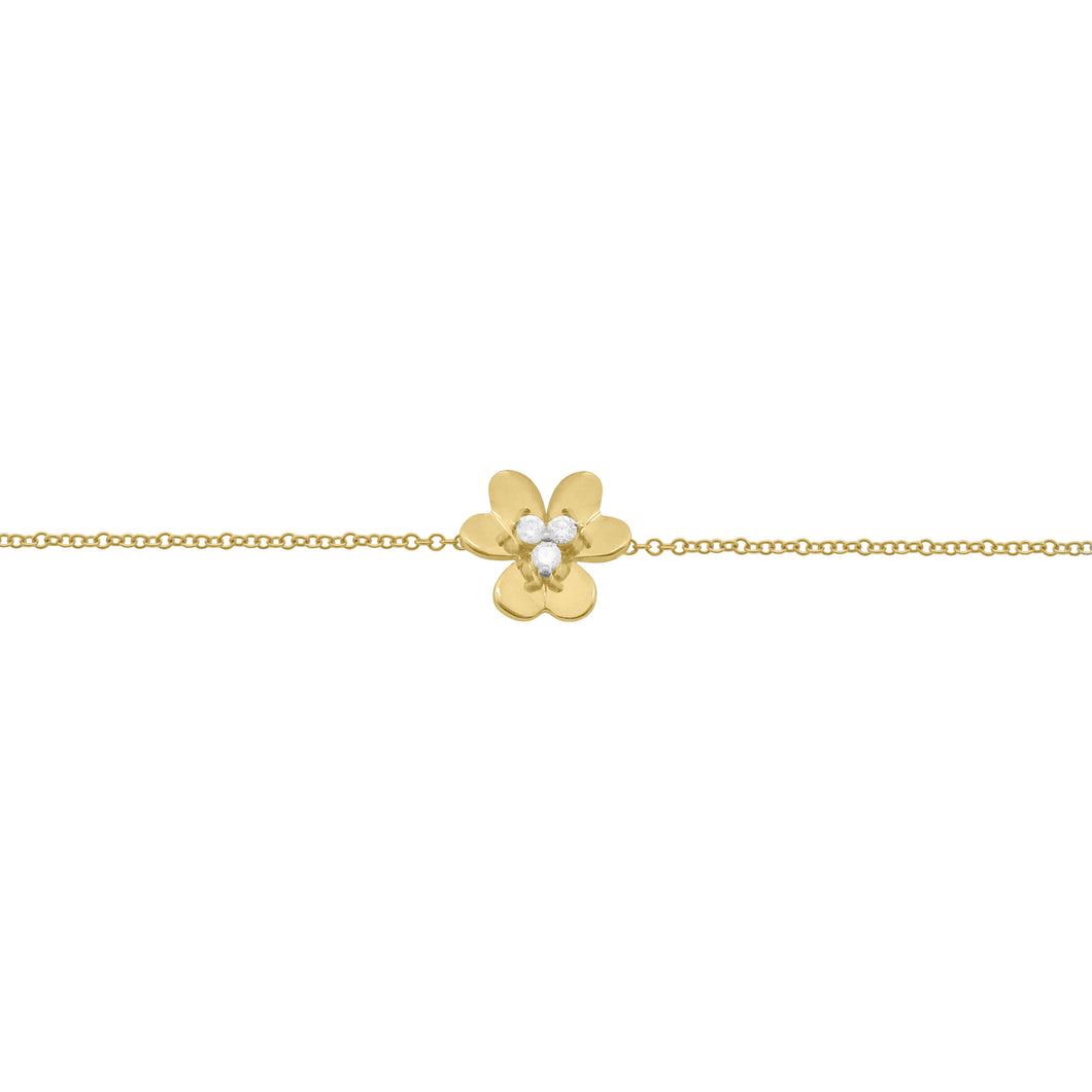 14K GOLD DIAMOND CARA FLOWER BRACELET – Jen K Online