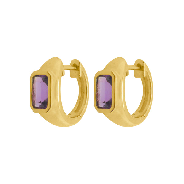 14K GOLD AMETHYST FREYA HUGGIES