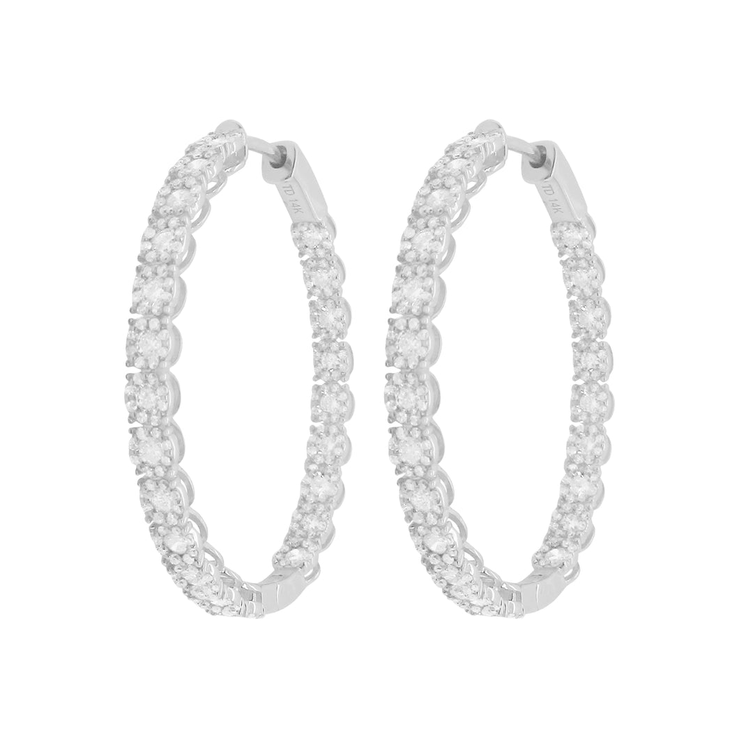 14K GOLD DIAMOND MAGGY HOOPS