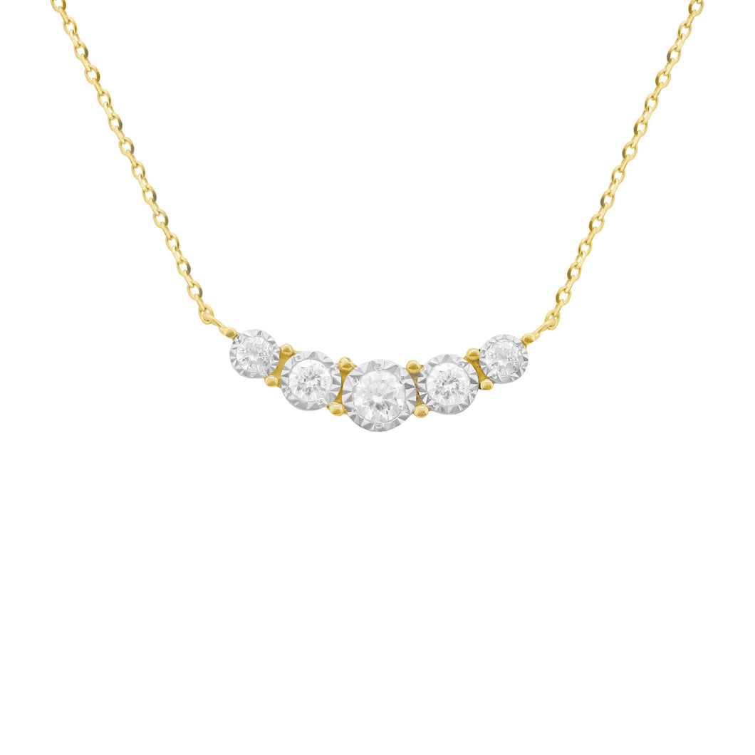 14K GOLD DIAMOND DAISY NECKLACE