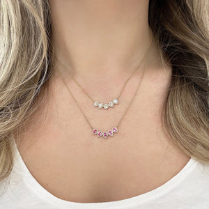 14K GOLD DIAMOND AND PINK SAPPHIRE RELLA NECKLACE