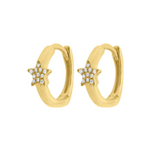 14K GOLD DIAMOND ELISE STAR HUGGIES