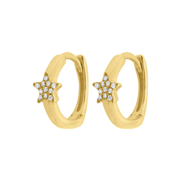 14K GOLD DIAMOND ELISE STAR HUGGIES