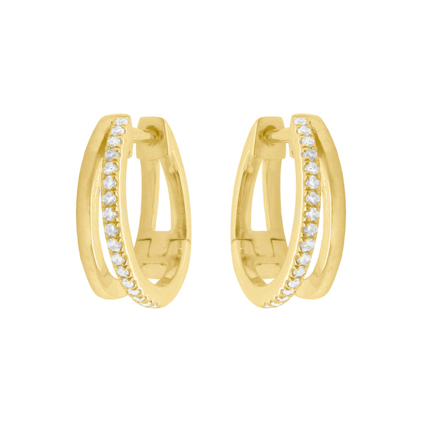 14K GOLD DIAMOND JARI HUGGIES