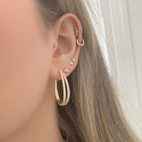 14K GOLD DIAMOND MEDIUM AVA HOOPS