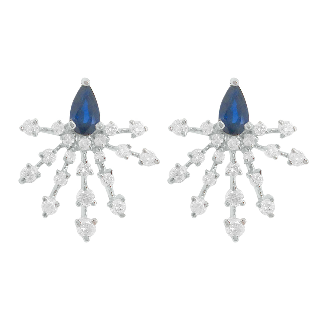 14K GOLD DIAMOND SAPPHIRE NADIA EARRINGS