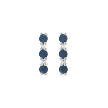 14K GOLD DIAMOND AND SAPPHIRE CORA STUDS