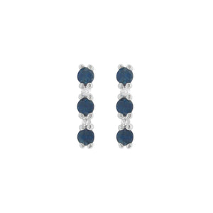 14K GOLD DIAMOND AND SAPPHIRE CORA STUDS