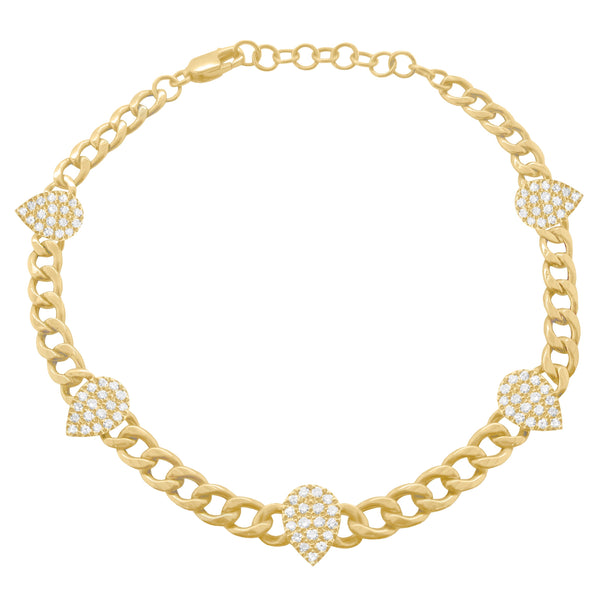 14K GOLD DIAMOND MEDIUM DANIELLE PEAR BRACELET