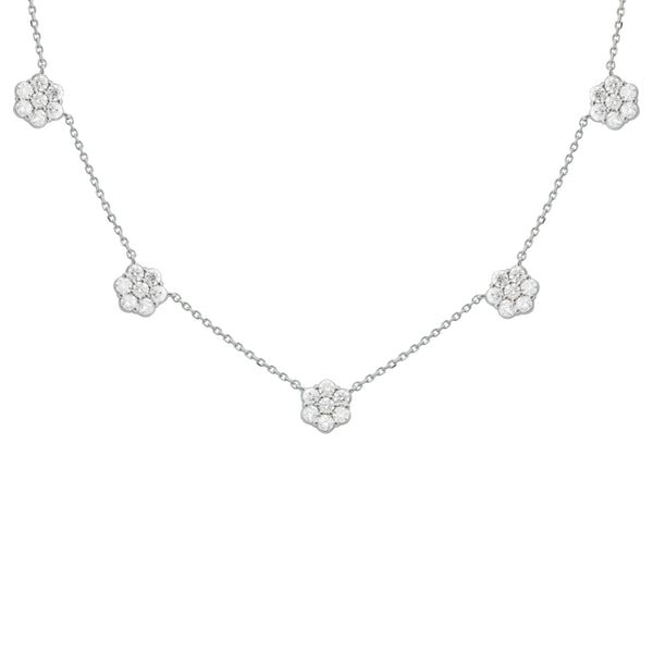 14K GOLD DIAMOND CHRISTIE FIVE FLOWER NECKLACE