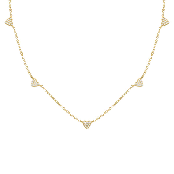 14K GOLD DIAMOND HOLLY HEART NECKLACE