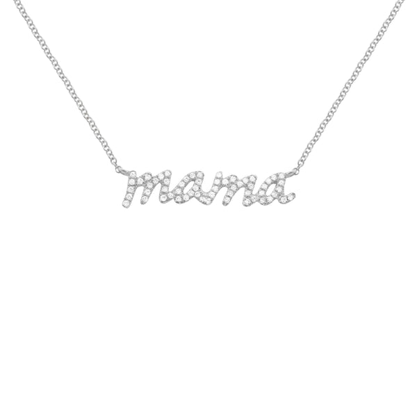 14K GOLD DIAMOND SCRIPT MAMA NECKLACE