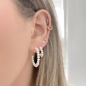 14K GOLD PEARL SMALL BLAIRE HOOPS