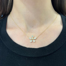 14K GOLD DIAMOND LARGE ROSIE NECKLACE