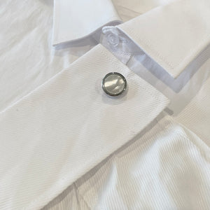 DOUBLE SIDED MOTHER OF PEARL STAINLESS STEEL BRAD CUFFLINKS