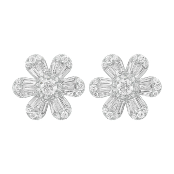 18K GOLD DIAMOND GRETA FLOWER STUDS