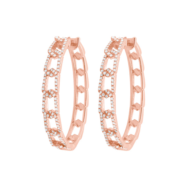 14K GOLD DIAMOND DIANA HOOPS