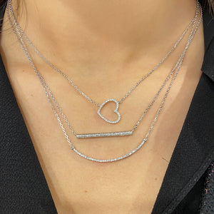 STERLING SILVER DIAMOND CRESCENT NECKLACE