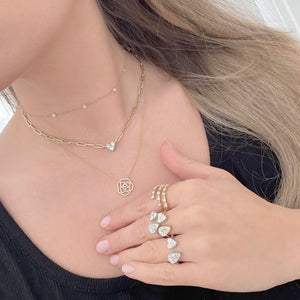 14K GOLD DIAMOND LARGE CAMILIA FLOWER NECKLACE