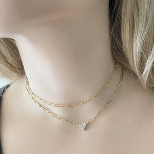 14K ROSE GOLD 3MM 18" PAPERCLIP CHAIN NECKLACE