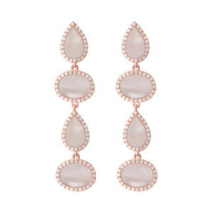 14K GOLD DIAMOND AND PINK MOTHER OF PEARL MELISSA EARRINGS
